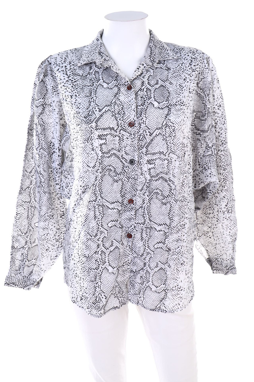 Ohne Label - Bluse mit Animal-Print - L