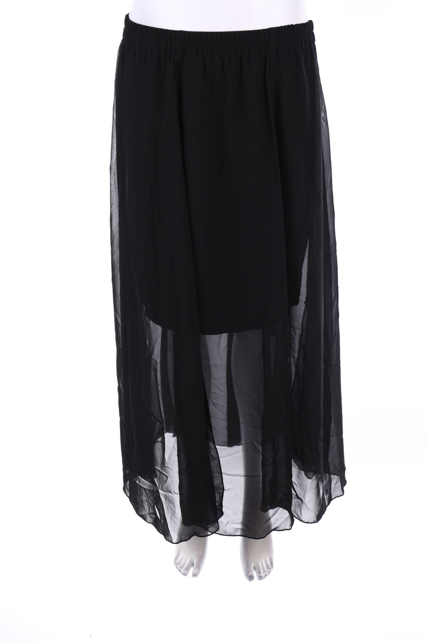 Ohne Label - Chiffon-Maxi-Rock mit Schlitz - D 44