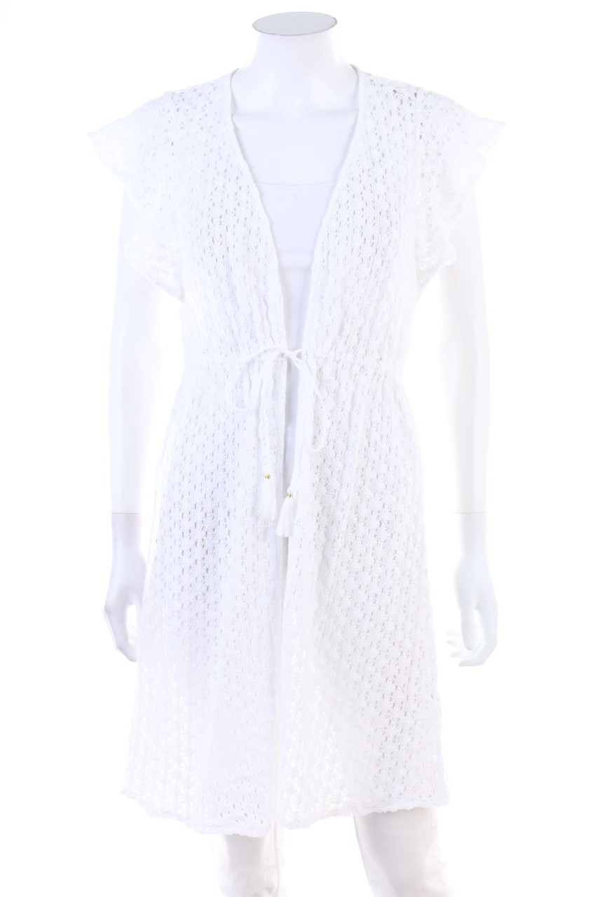 Ohne Label - Kurzarm-Cardigan mit Tunnelzug - S