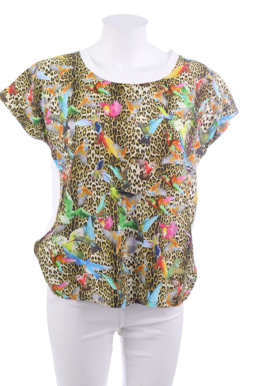 Anni Carlsson - Print-Kurzarm-Shirt mit Seide - D 36
