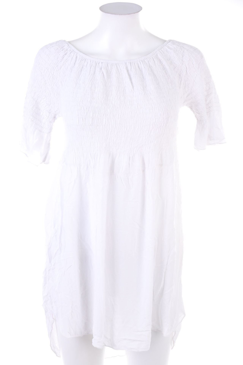 ambra - Carmen-Kleid mit Smok-Details - S