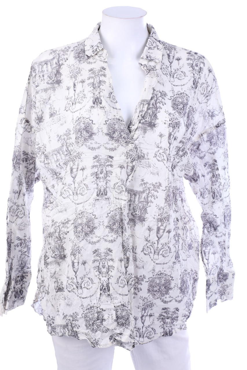 ESPRIT - Baumwoll-Bluse mit Muster - 2XL