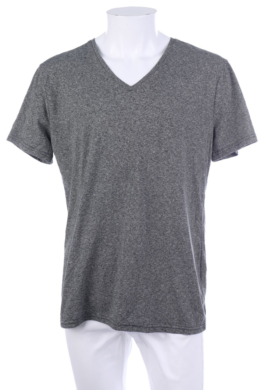 H&M - T-Shirt mit V-Neck - L