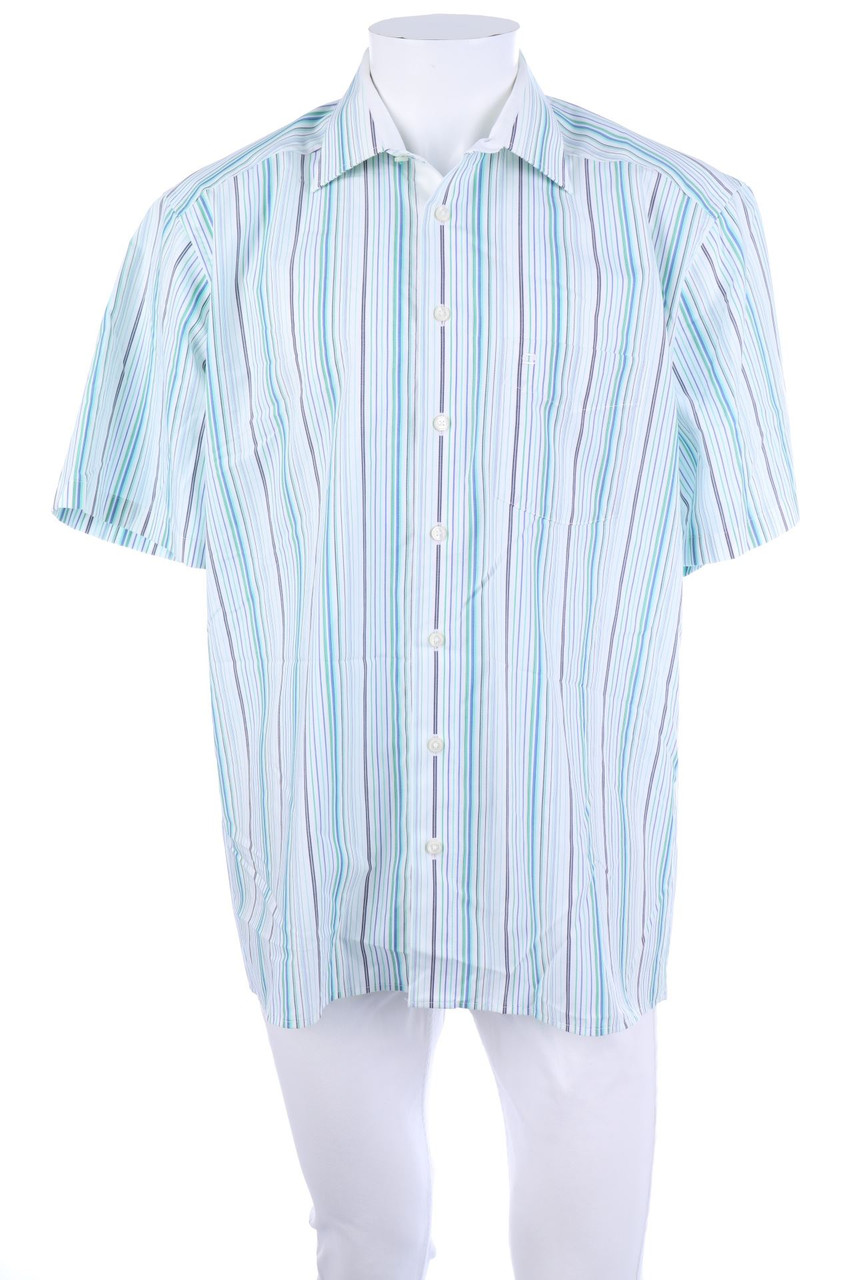 OLYMP - gestreiftes Kurzarm-Hemd - L