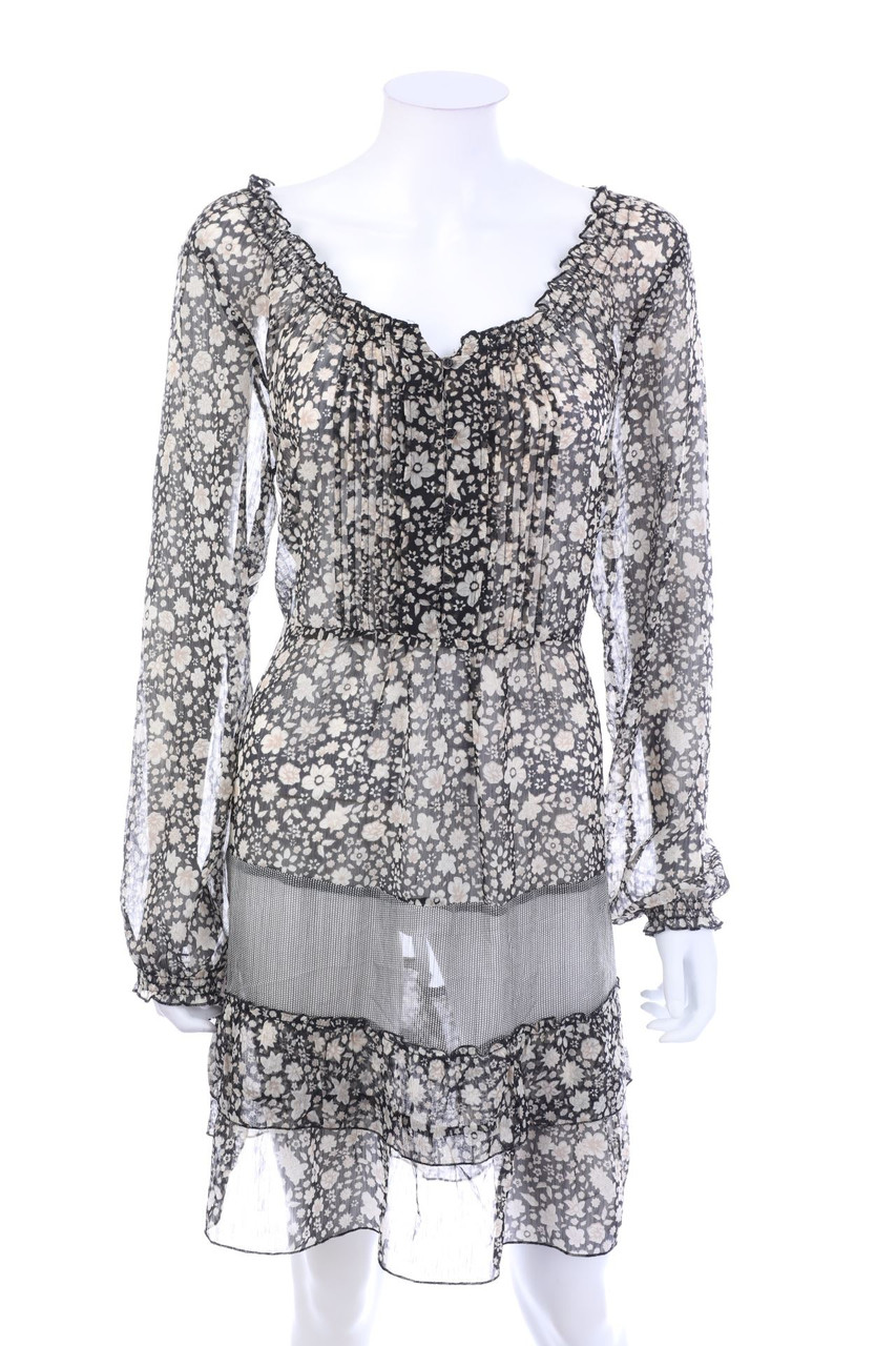 sheego - Chiffon-Kleid mit Blumen-Print - L