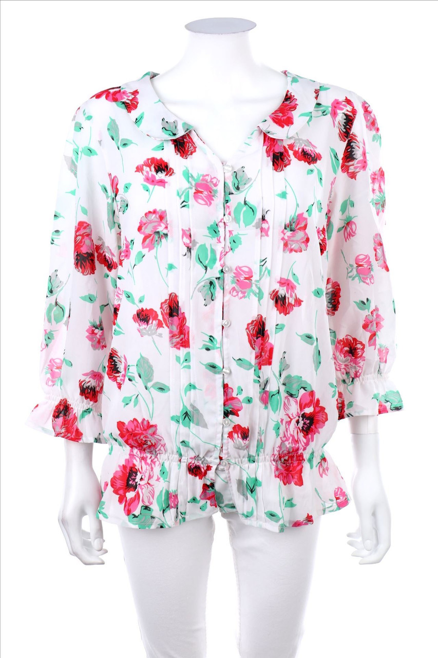 Ohne Label - Bluse mit Blumen-Print - XL