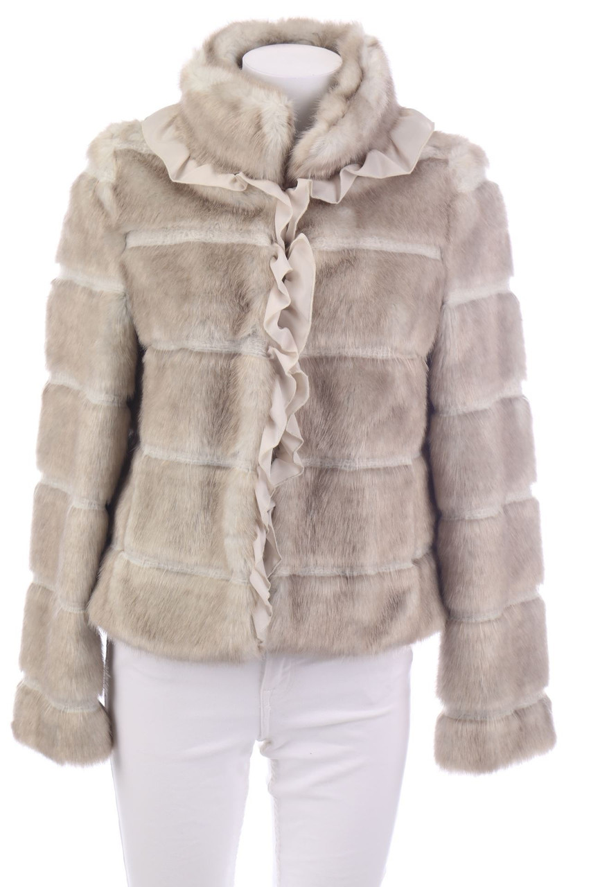 nenette - Fake Fur-Jacke mit Volants - D 32