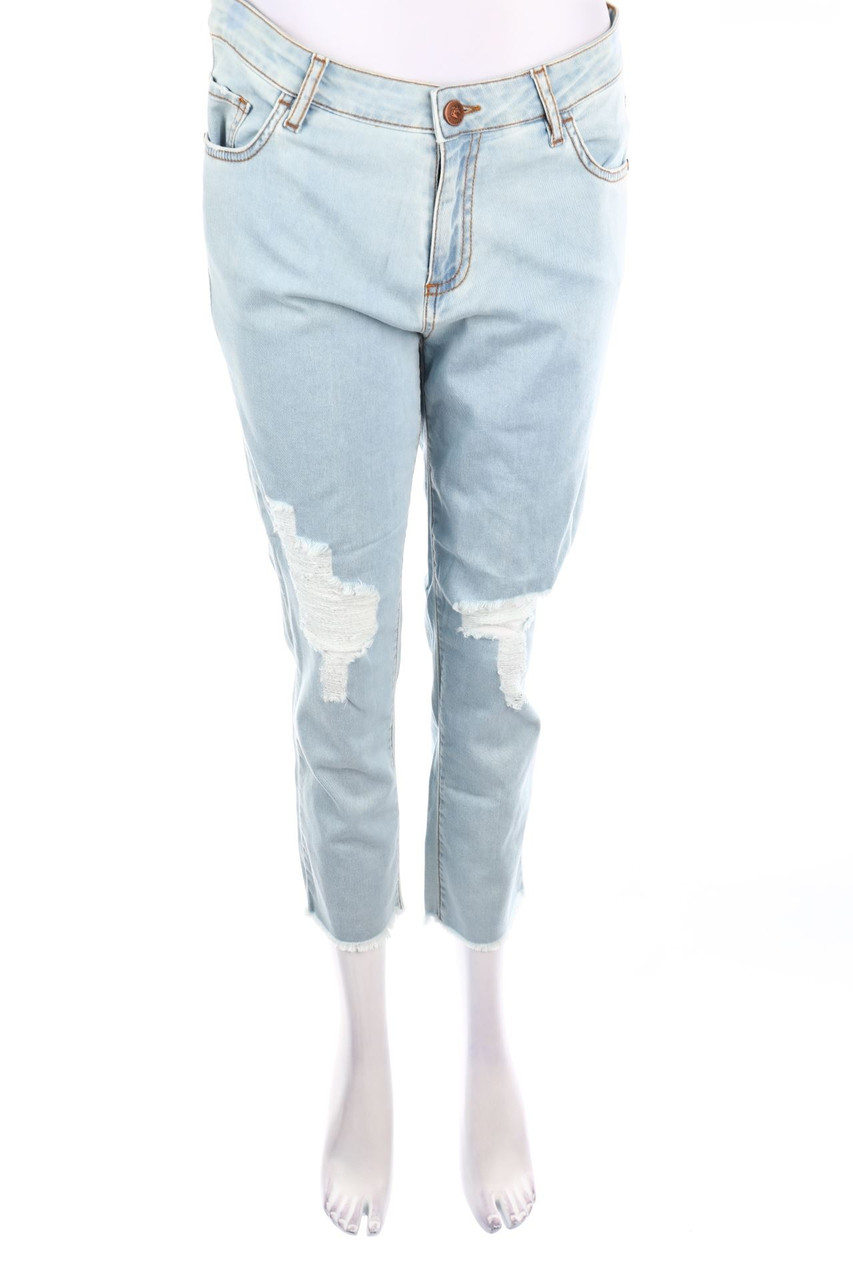 Foudesir - Destroyed Straight Cut Jeans - D 38