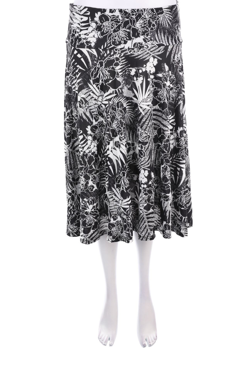 Ohne Label - Midirock mit Blumen-Print - M