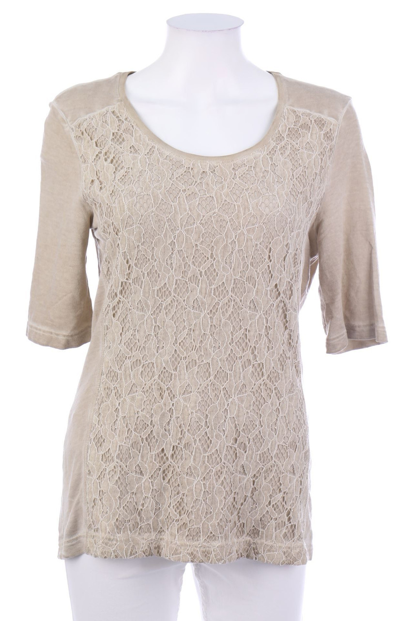 GERRY WEBER - Garment Dyed-3/4-Arm-Shirt mit Spitze - M