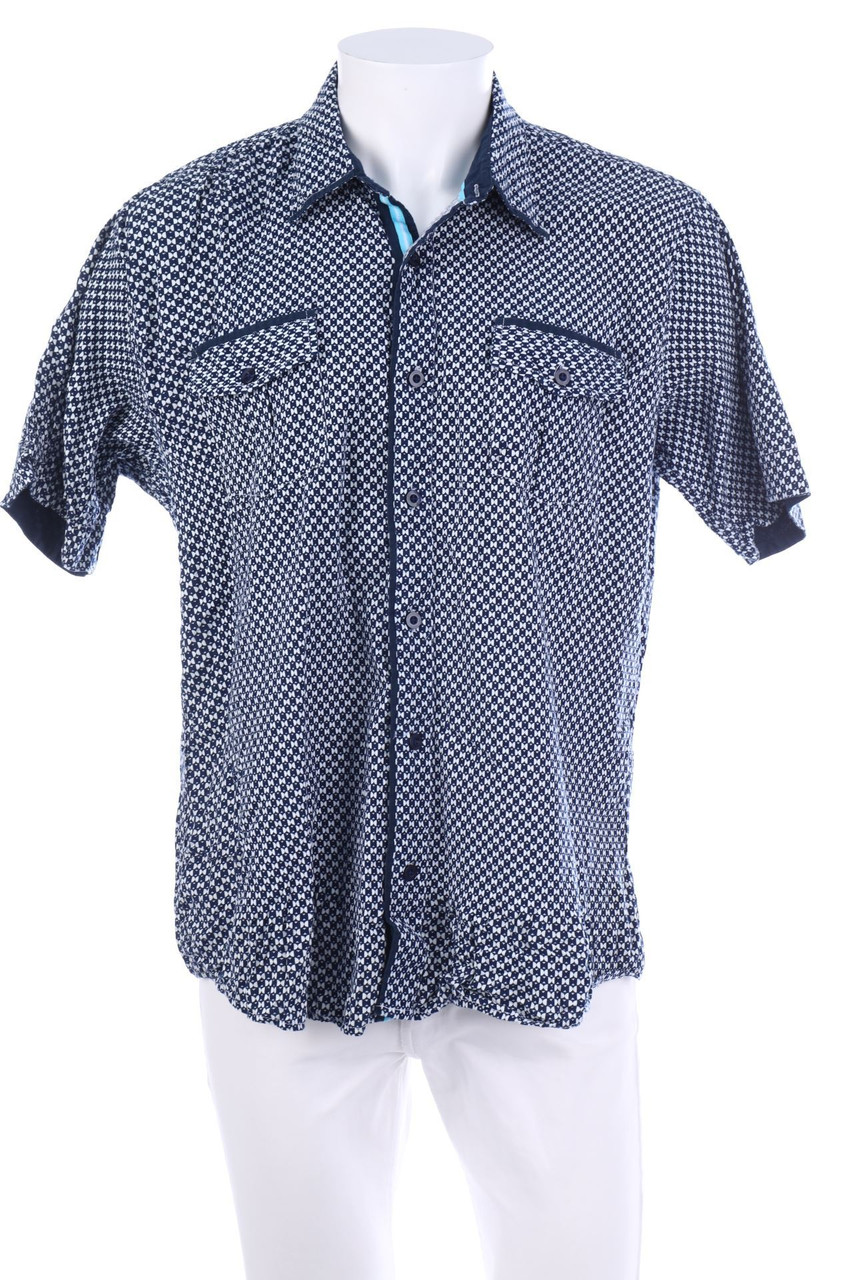 LP LOUIS PHILIPPE - Kurzarm-Hemd mit Muster - XXL