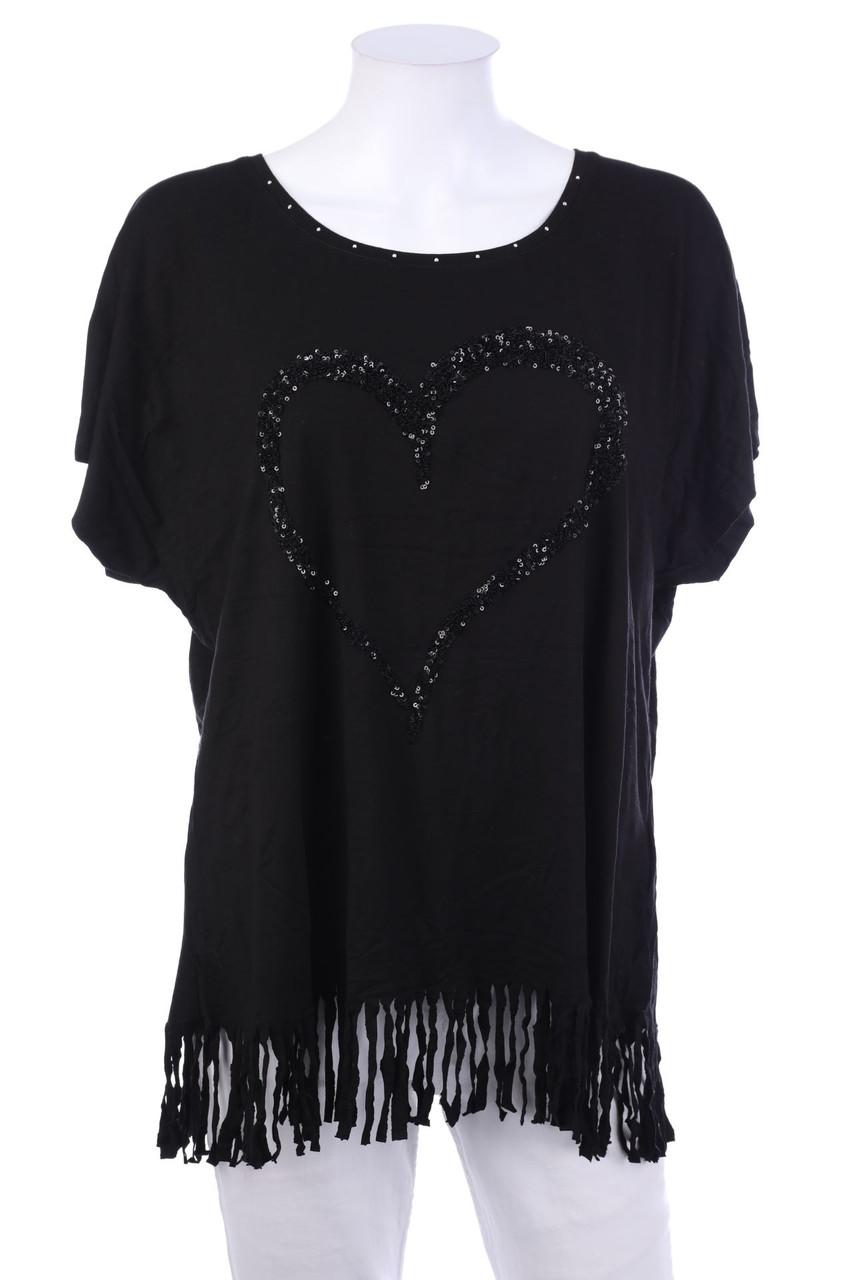 C&A - Kurzarm-Shirt mit Fransen - L