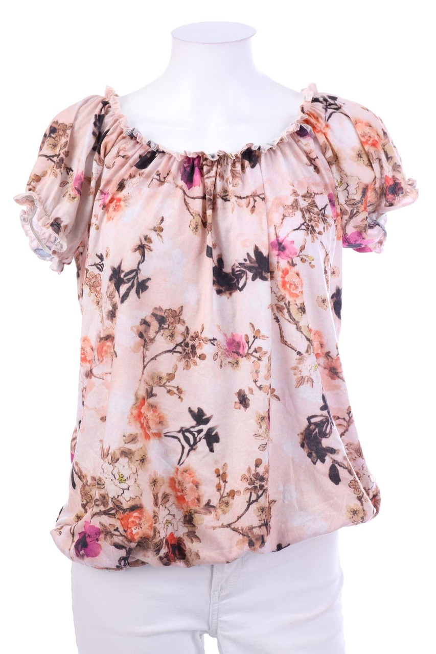 Laura Torelli - Kurzarm-Shirt mit Blumen-Print - M
