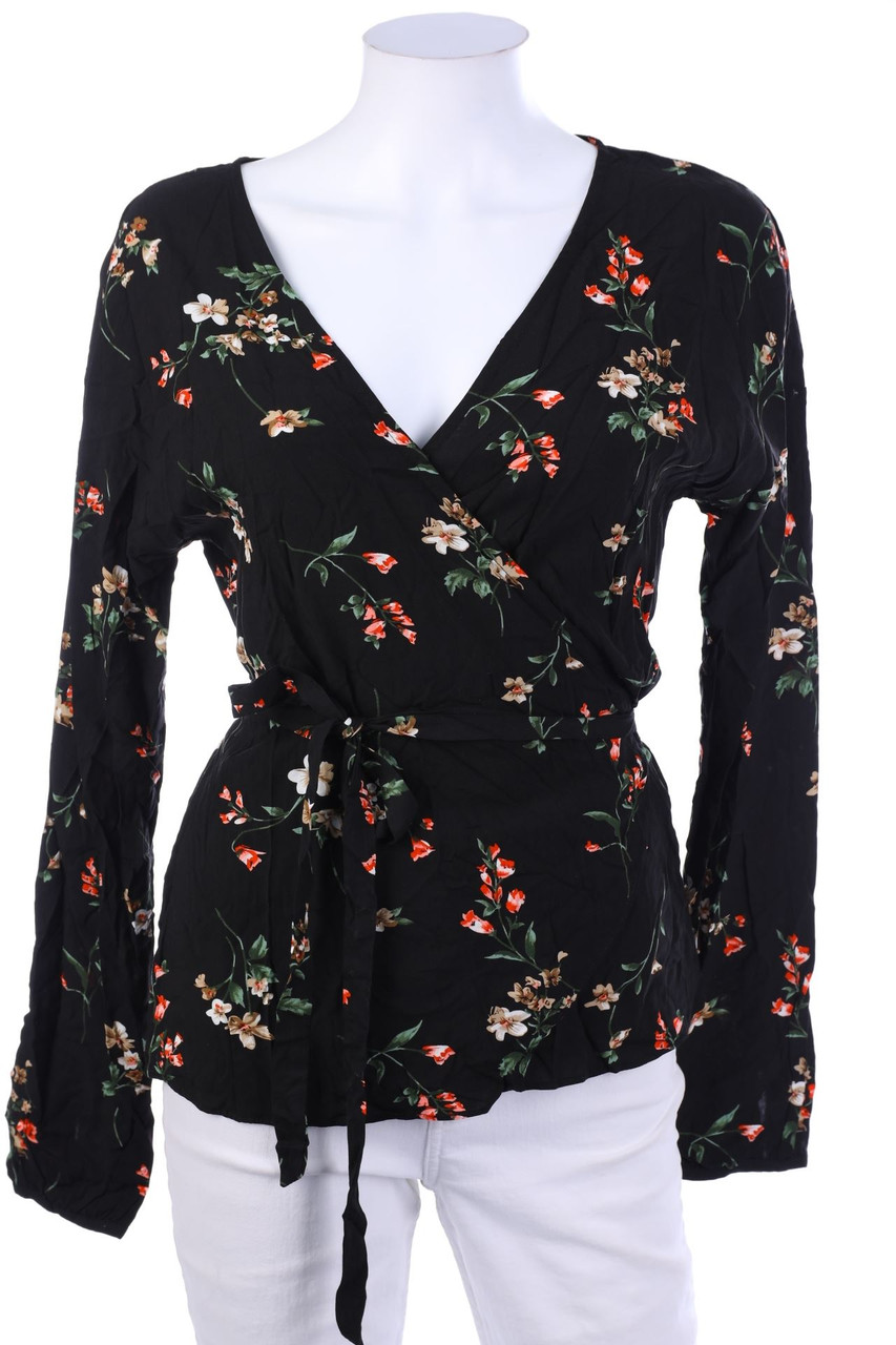 VILA - Wickel-Bluse mit Blumen-Print - M