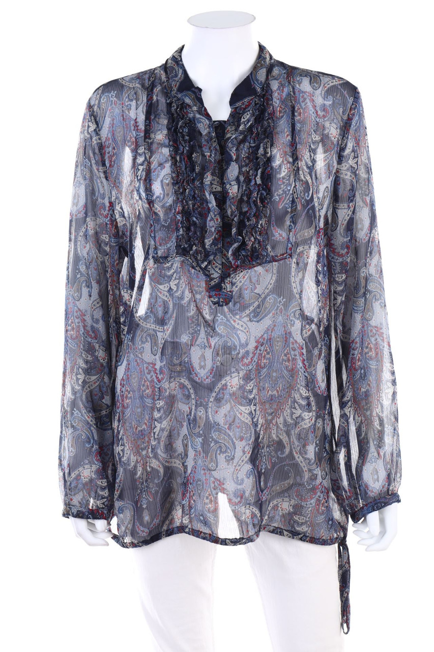 s.Oliver - Chiffon-Tunika-Bluse mit floralem Muster - 2XL