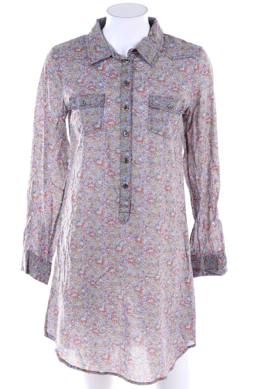 COMPTOIR DES COTONNIERS - Print-Hemd-Bluse mit Krempel-Ärmeln - L