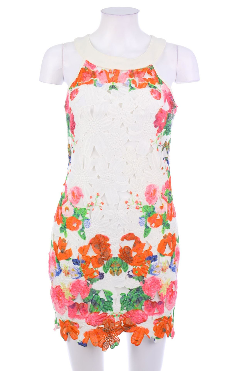 SECONDHAND - Etui-Kleid mit Blumen-Print - M