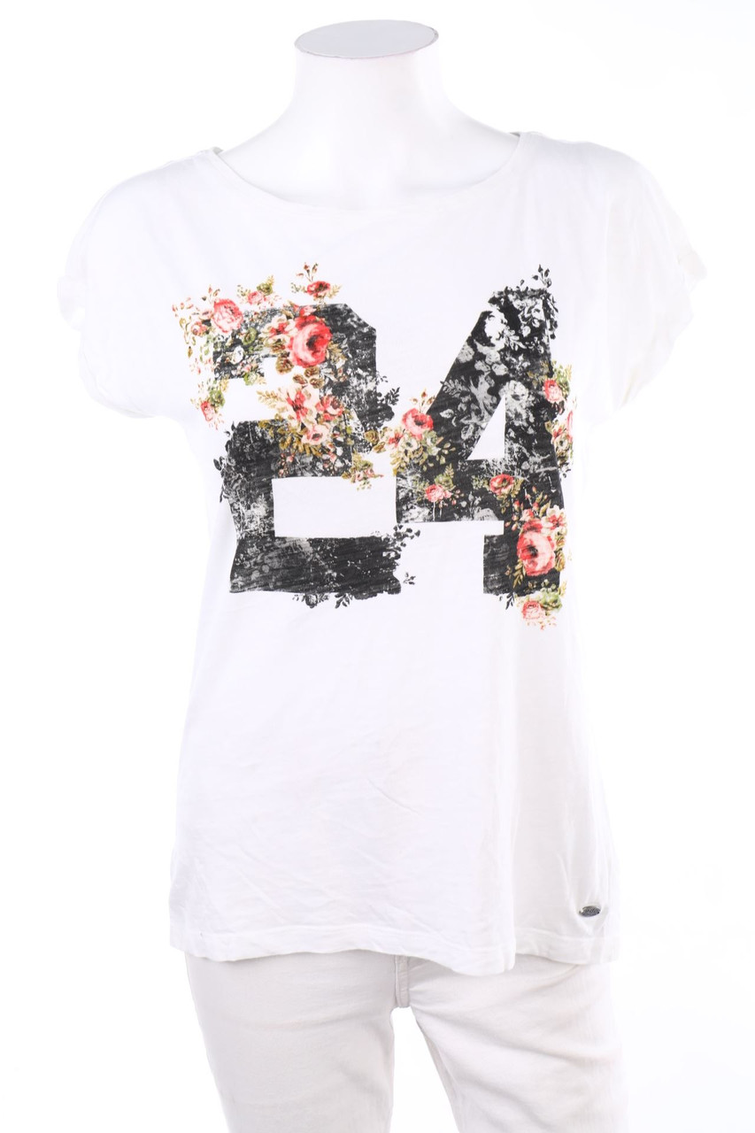 ESPRIT de corp - Kurzarm-Shirt mit Blumen-Print - S