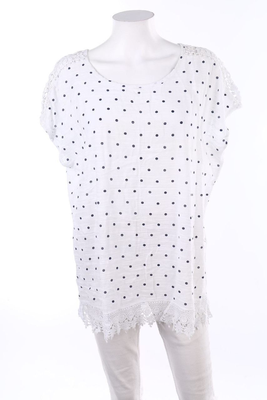 SECONDHAND - Kurzarm-Bluse mit Leinen - L