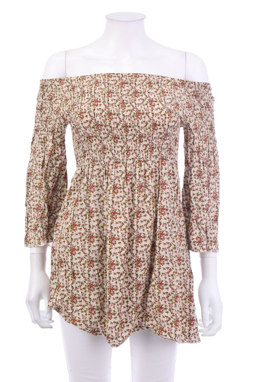 TODAY - Carmen-Bluse mit Blumen-Print - S