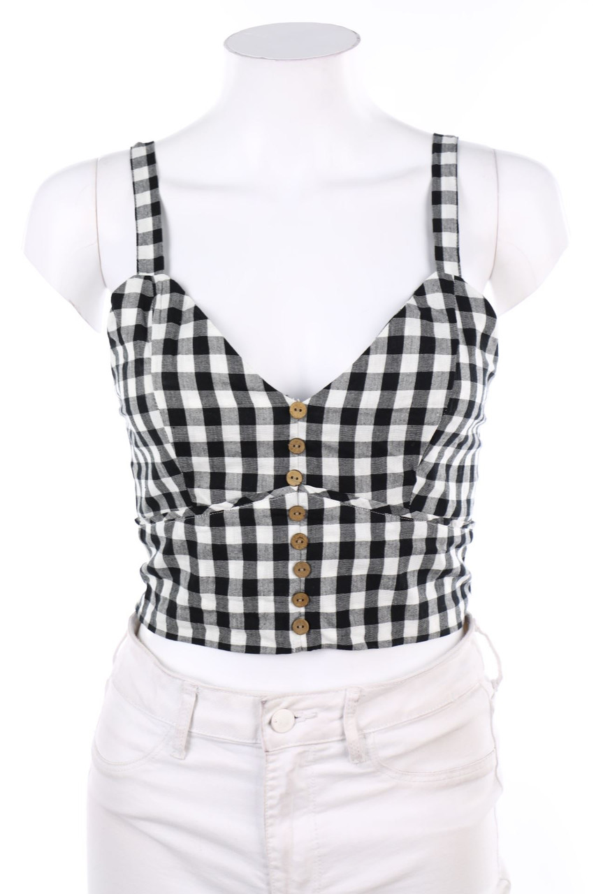 PRIMARK - Karo-Top mit Knöpfen - M