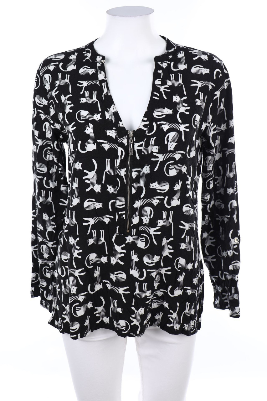 Y.Yendi - Print-Bluse mit Roll-up-Manschette - L