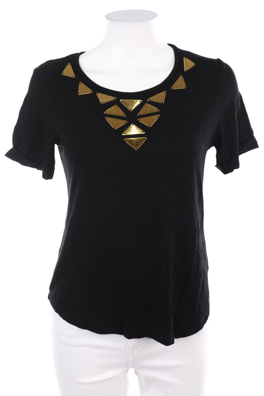 Ohne Label - Kurzarm-Shirt mit Applikationen - M