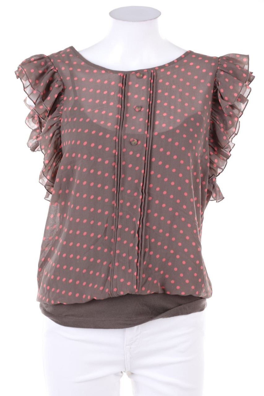Fornarina - Kurzarm-Bluse mit Volants - M