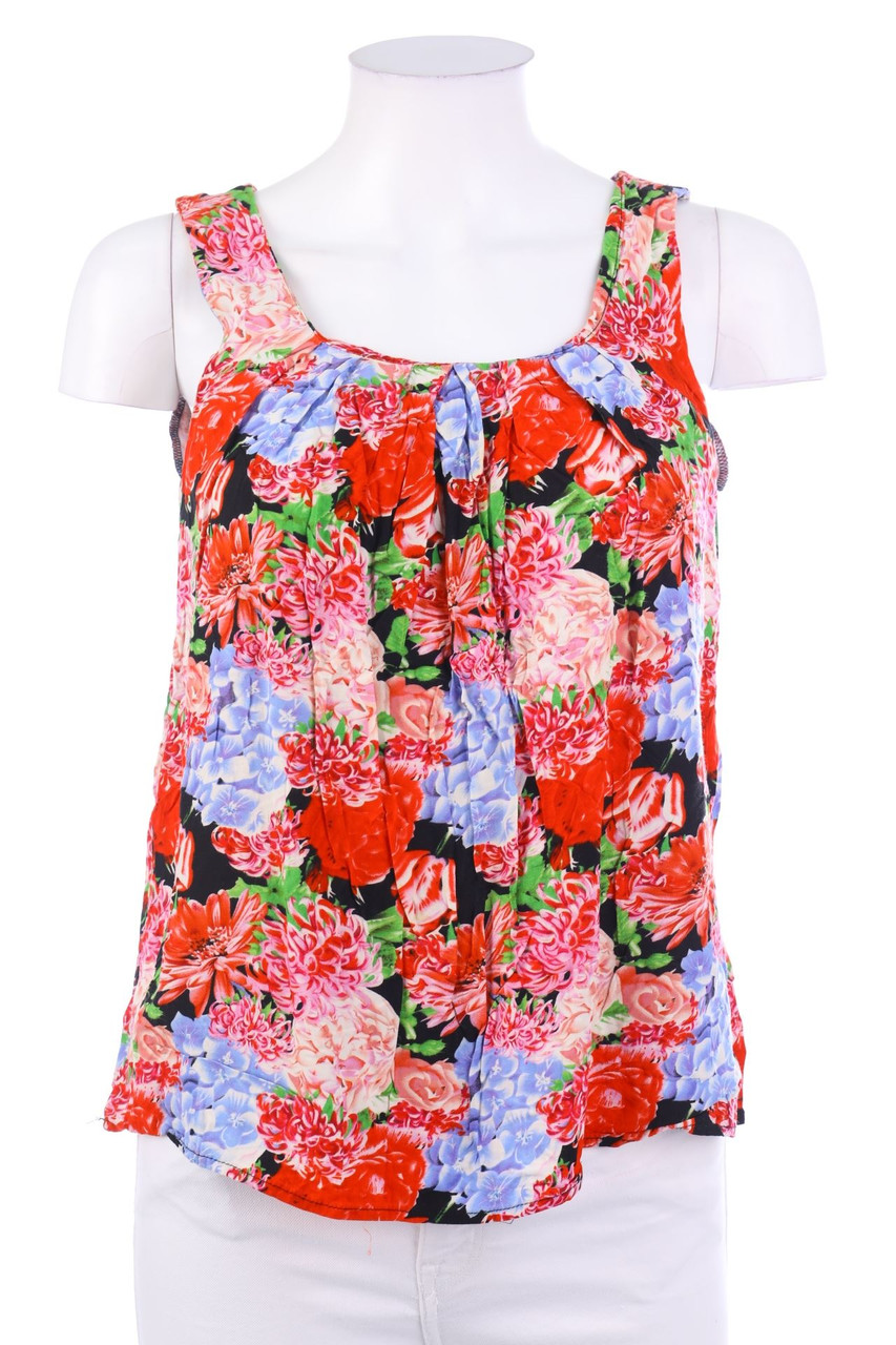 AMISU - Top aus Viskose mit Blumen-Print - S