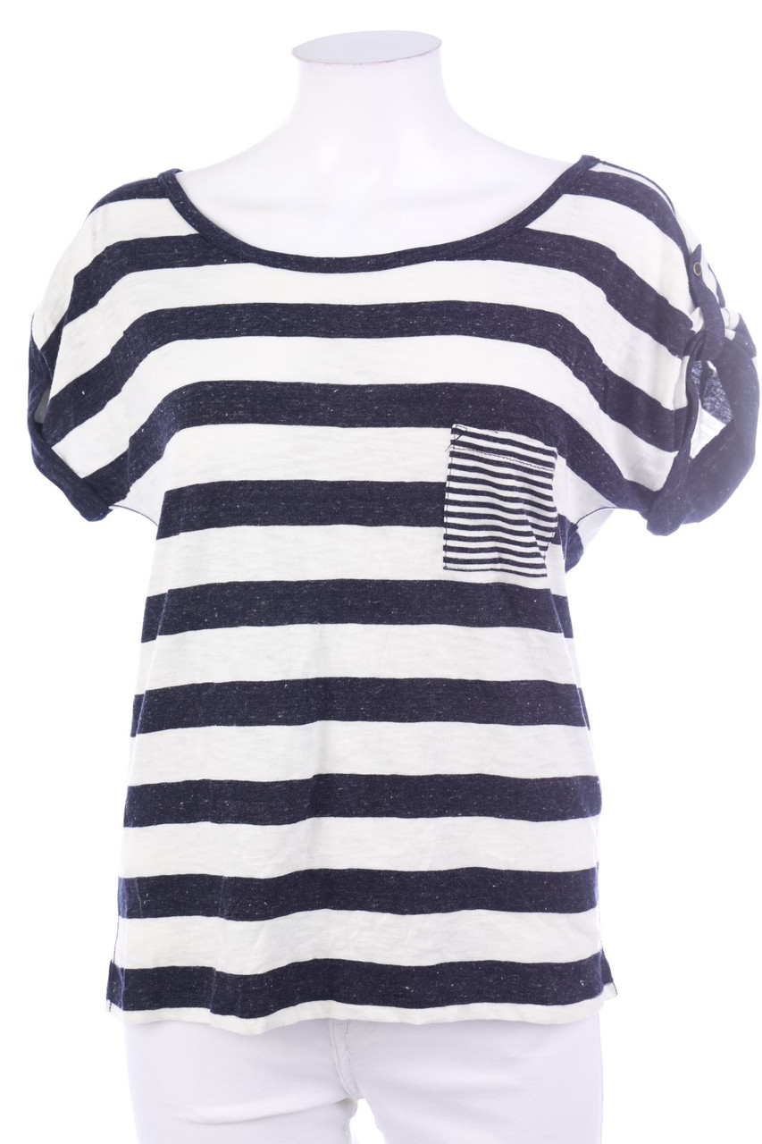 H&M - Kurzarm-Shirt mit Streifen - S