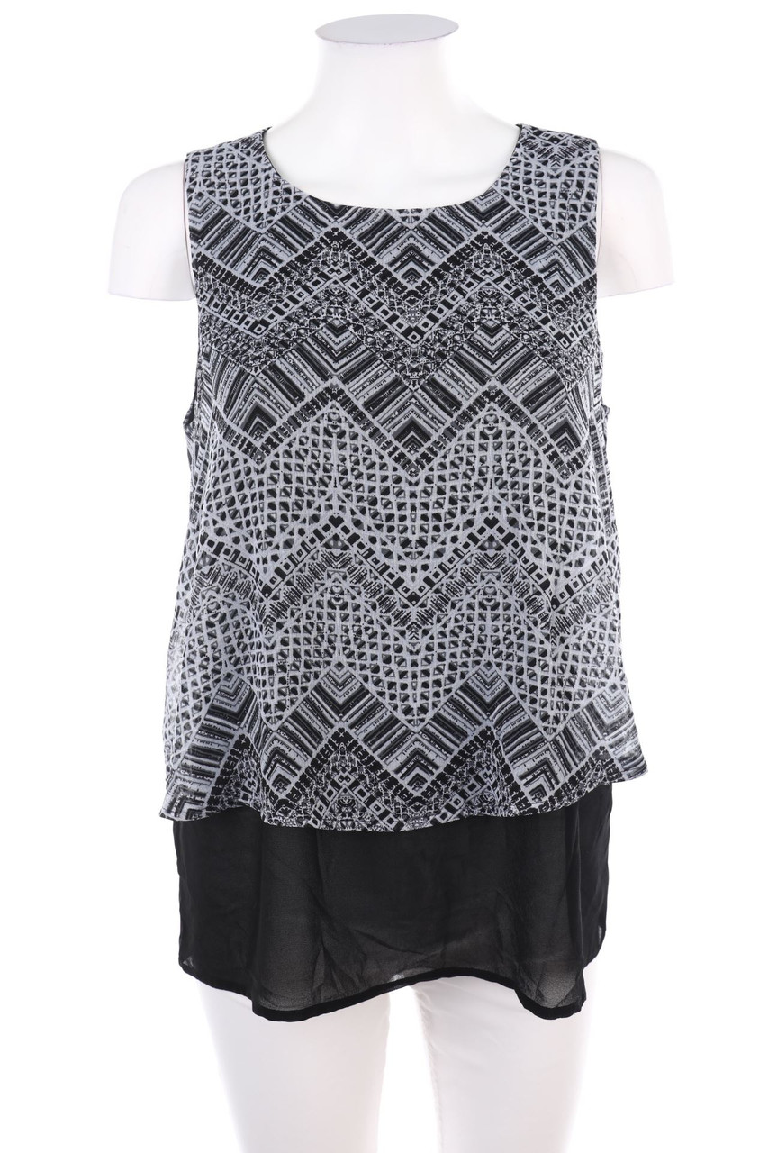 Ohne Label - Blusentop im Layer Look mit Print - L