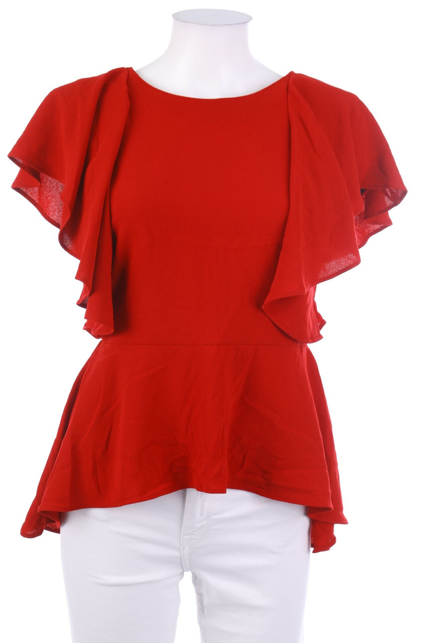 ZARA - Kurzarm-Bluse mit Volants - S