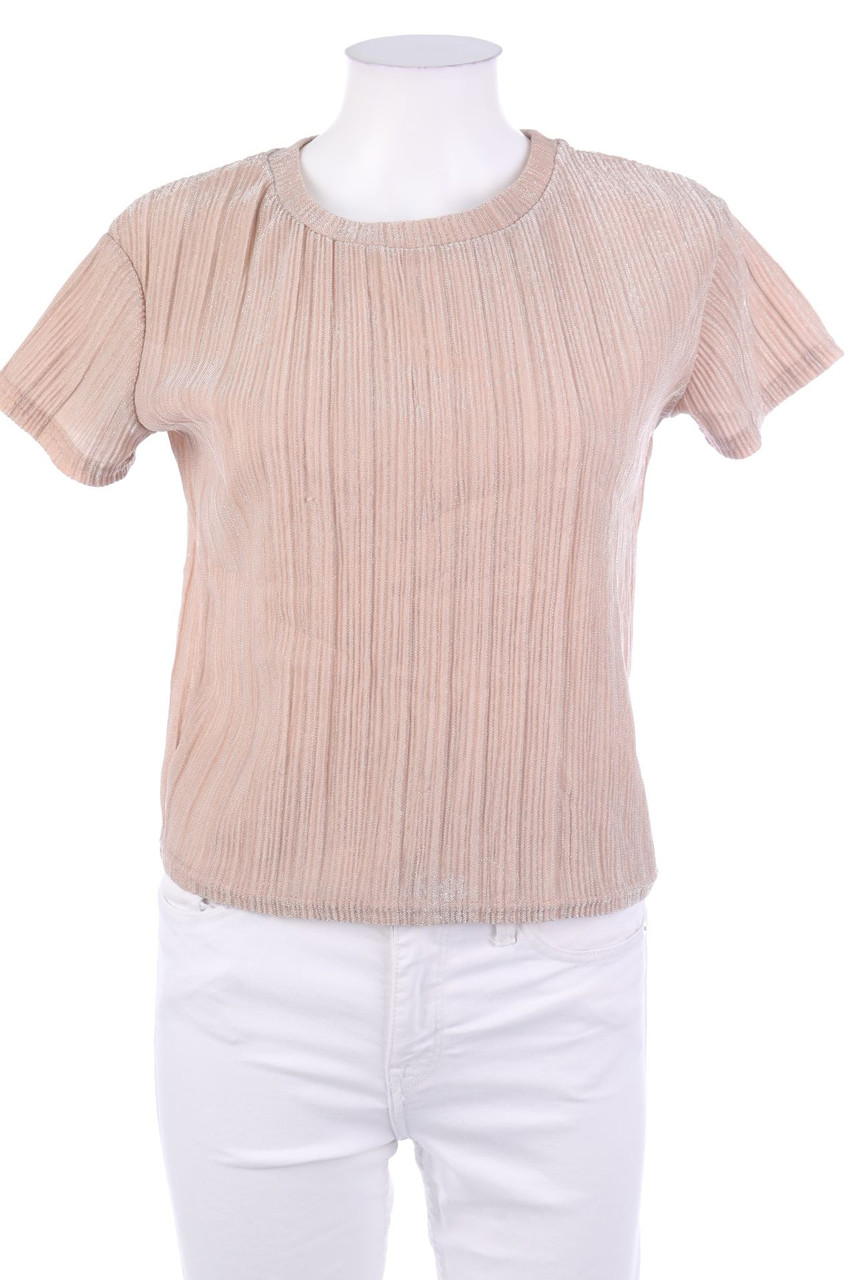 TALLY WEiJL - Kurzarm-Shirt mit Metallic-Effekt - XS