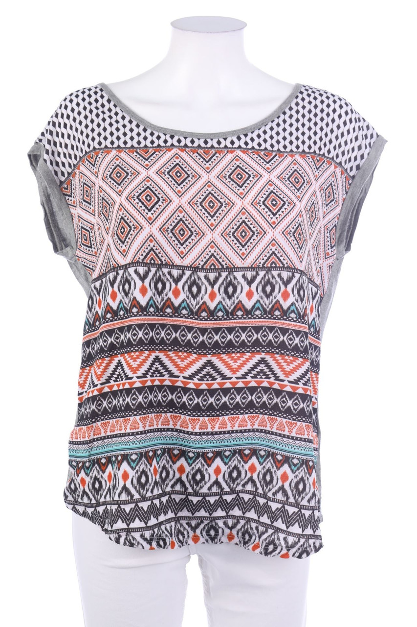 SECONDHAND - Kurzarm-Shirt mit Muster - M