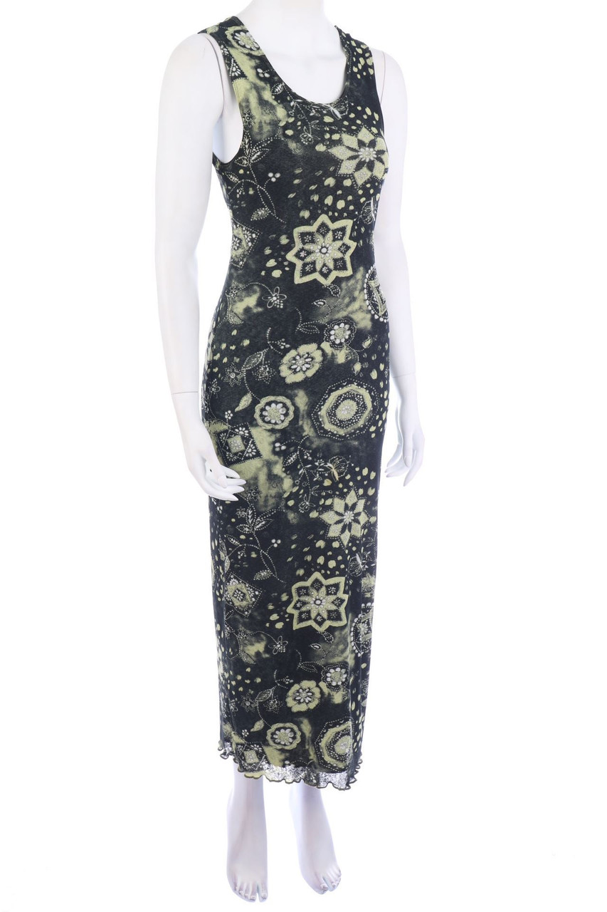 Ohne Label - Maxi-Kleid mit Blumen-Print - XS