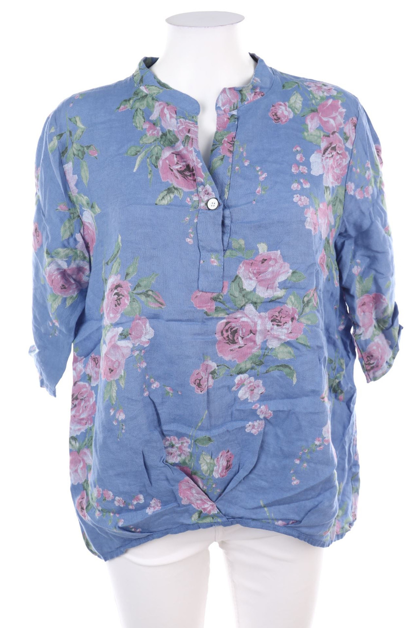 FLY - Leinenbluse mit Blumen-Print - XXL