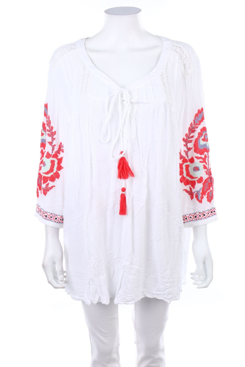 Ulla Popken - Boho-Bluse mit 3/4-Ärmel - XXXXL