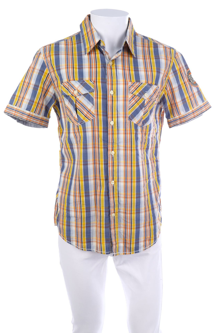 SECONDHAND - Kurzarm-Hemd mit Karo-Muster - M