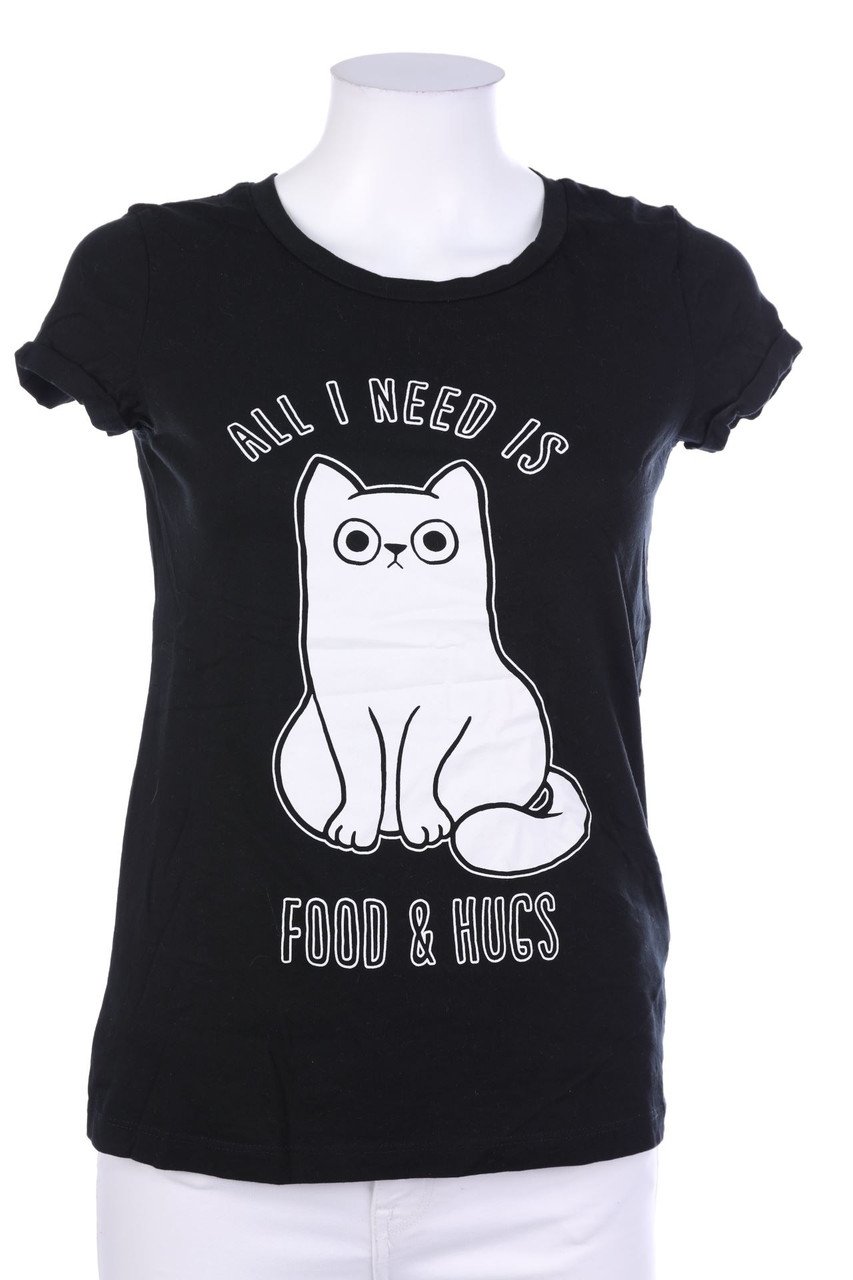 Cropp - Kurzarm-Shirt aus Baumwolle mit Print - S