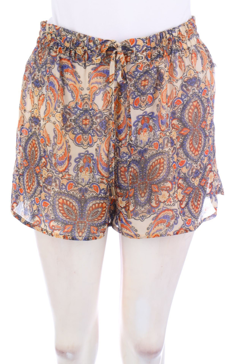 Ohne Label - Chiffon-Shorts mit Paisley-Print - S