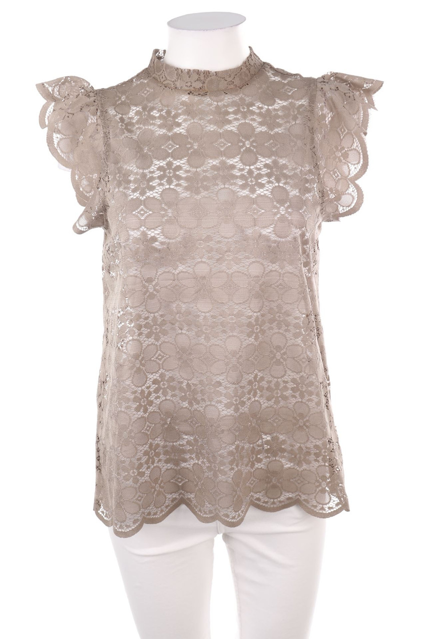 JDY - Kurzarm-Bluse aus Spitze - M