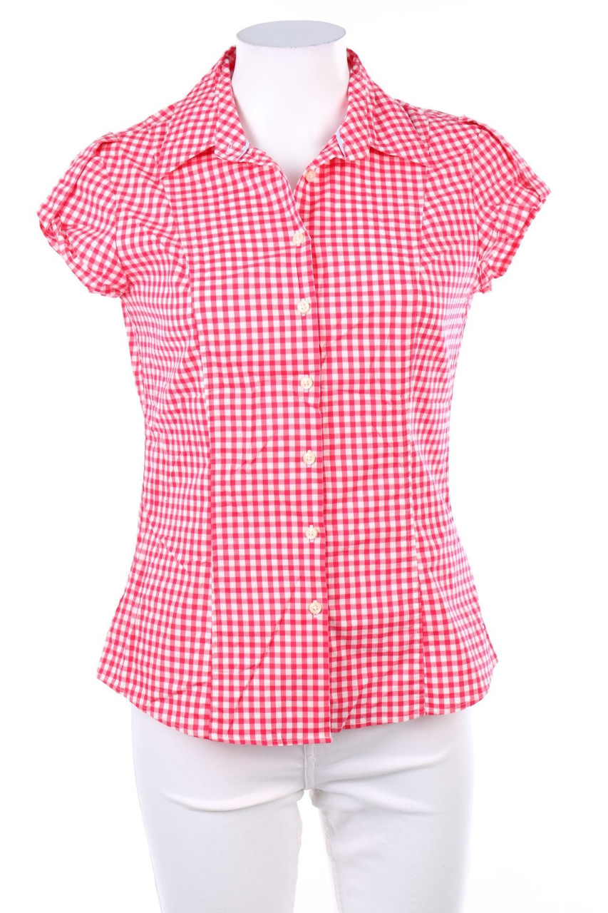 TOMMY HILFIGER - Karo-Hemd-Bluse mit kurzem Ärmel - D 36