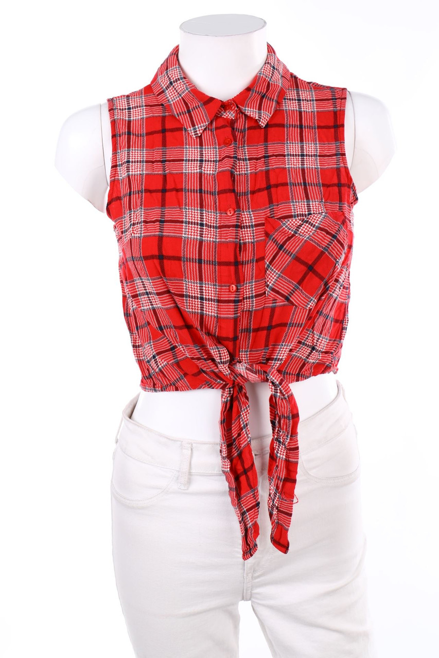 Ohne Label - ärmellose Hemd-Bluse - M