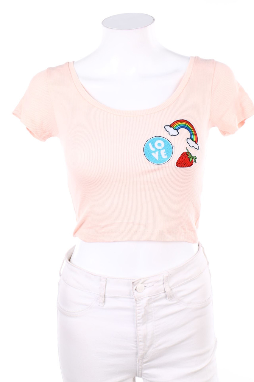 ATMOSPHERE - Cropped-Kurzarm-Shirt mit Patches - S