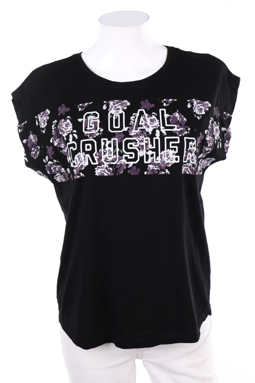 even&odd - Kurzarm-Shirt mit Statement-Print - M