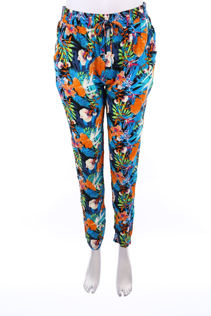 SECONDHAND - Jogger-Hose mit floralem Muster - XL