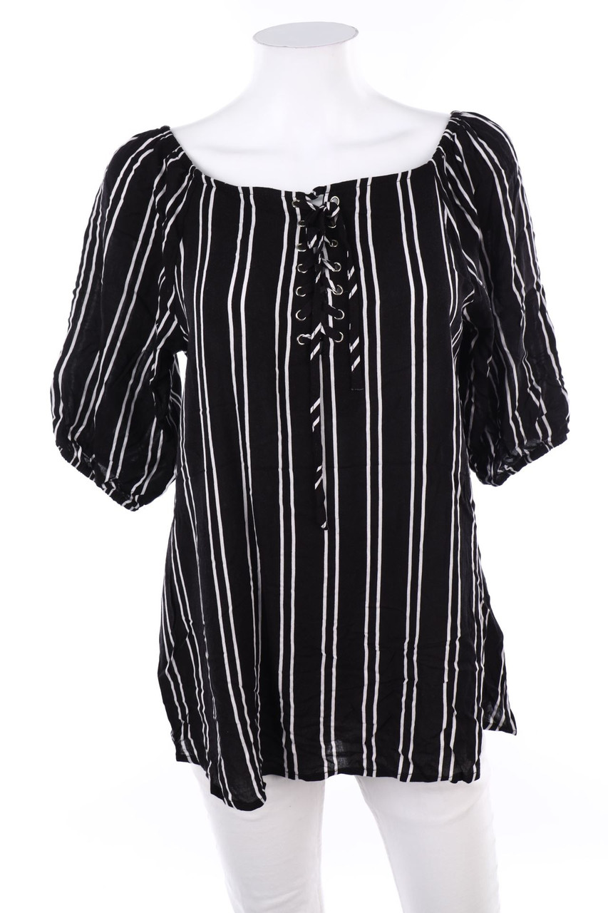 Chicorée - Kurzarm-Bluse mit Streifen - M