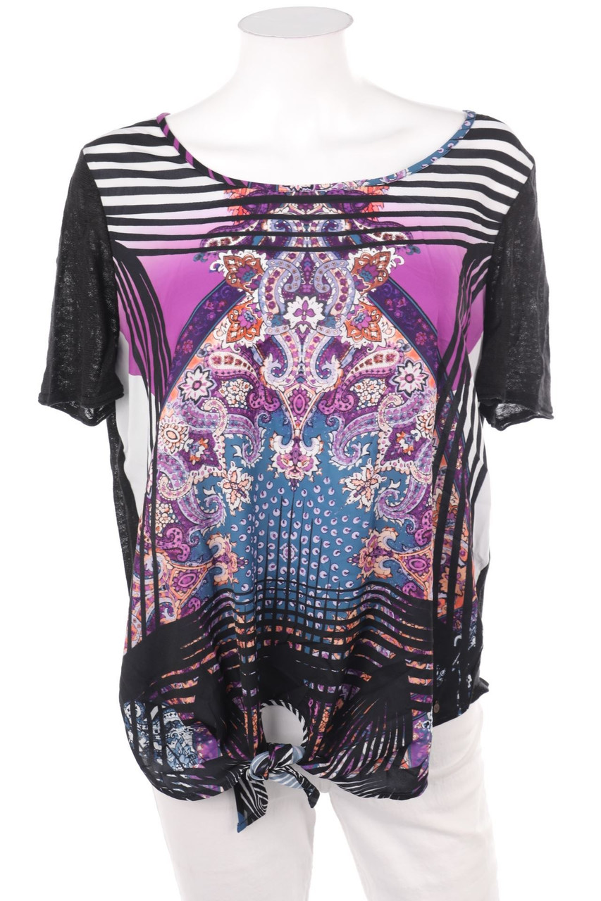 passport. - Kurzarm-Bluse aus Leinen-Mix - D 42