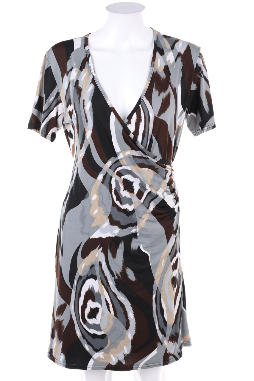 Quinze heures trente - Minikleid in Wickel-Optik mit Print - XL