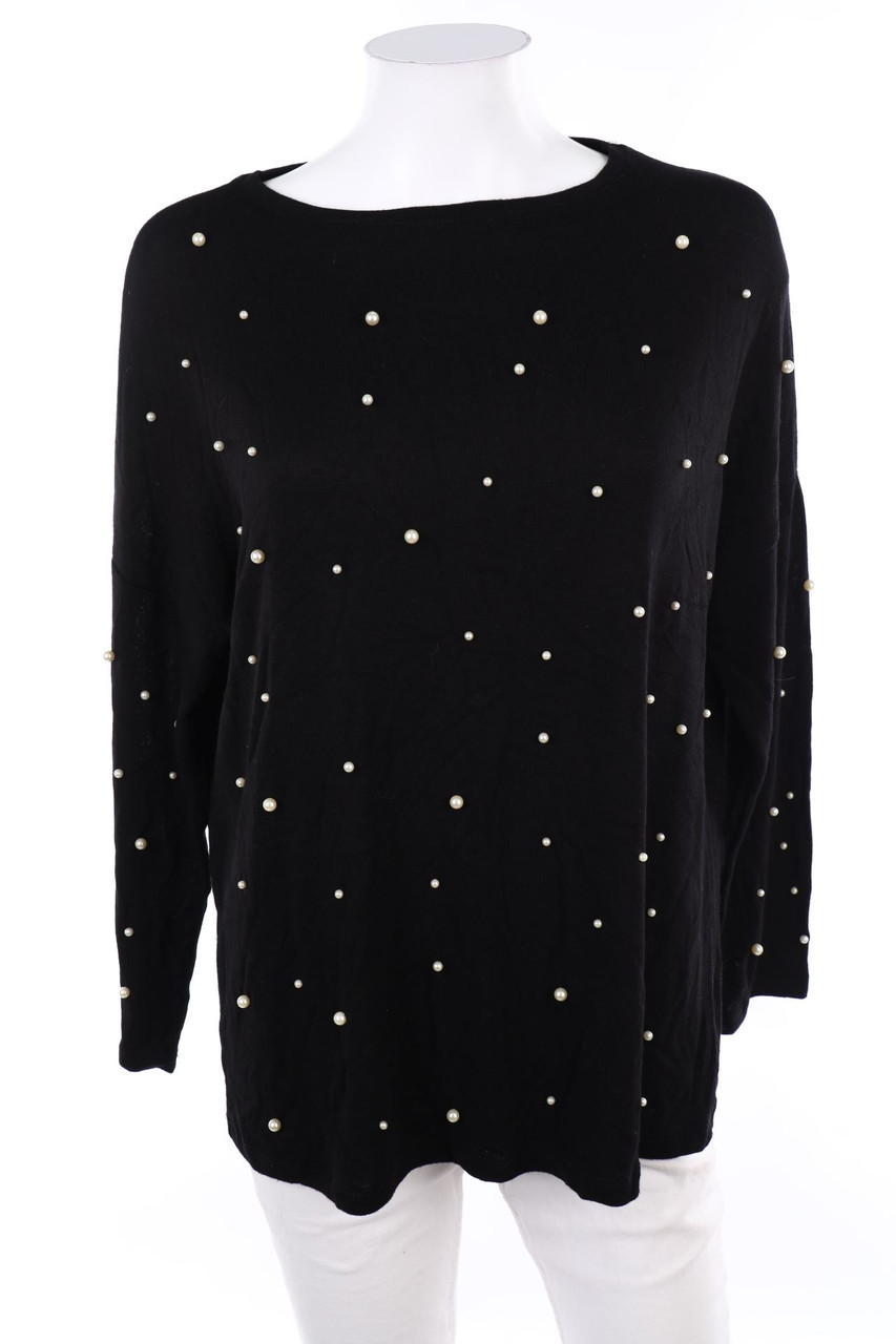AMISU - Strick-Pullover mit Perlen - XS